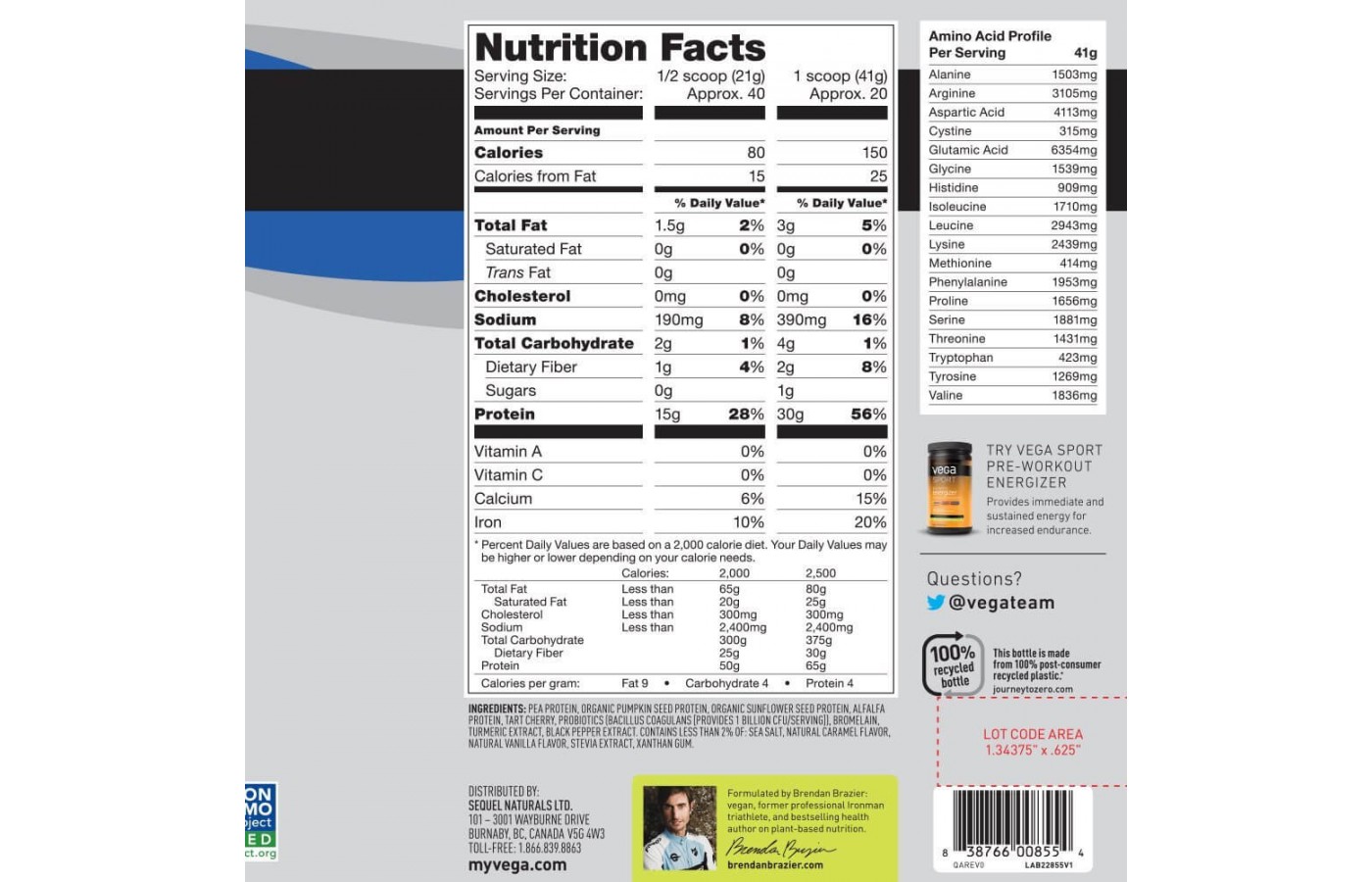 Vega Sport Protein Nutrition