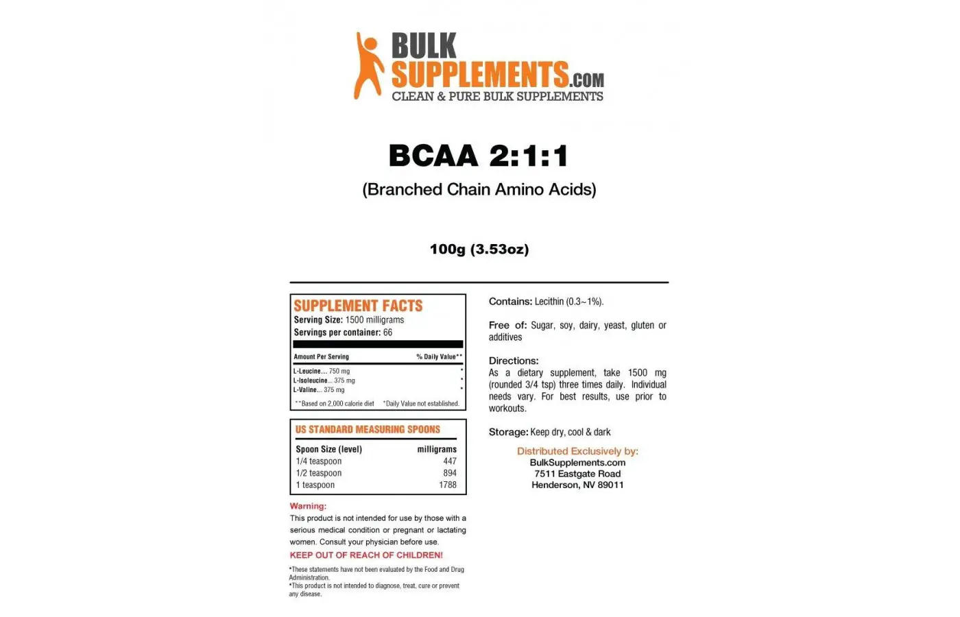 BCAA Sup Facts