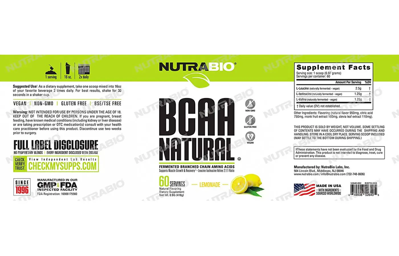 Nutrabio Full Label