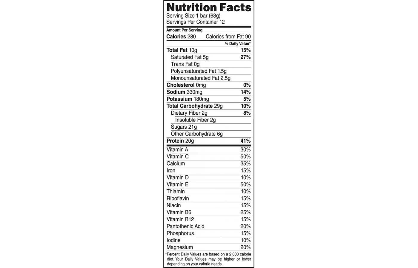 Clif Builder's Protein Nutrition Facts