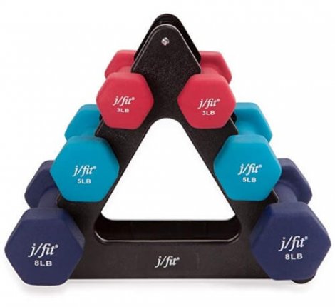 7. j/fit Dumbbell Set with Rack