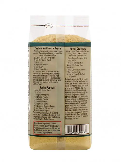 Bob’s Red Mill  Nutritional Yeast Flakes Label